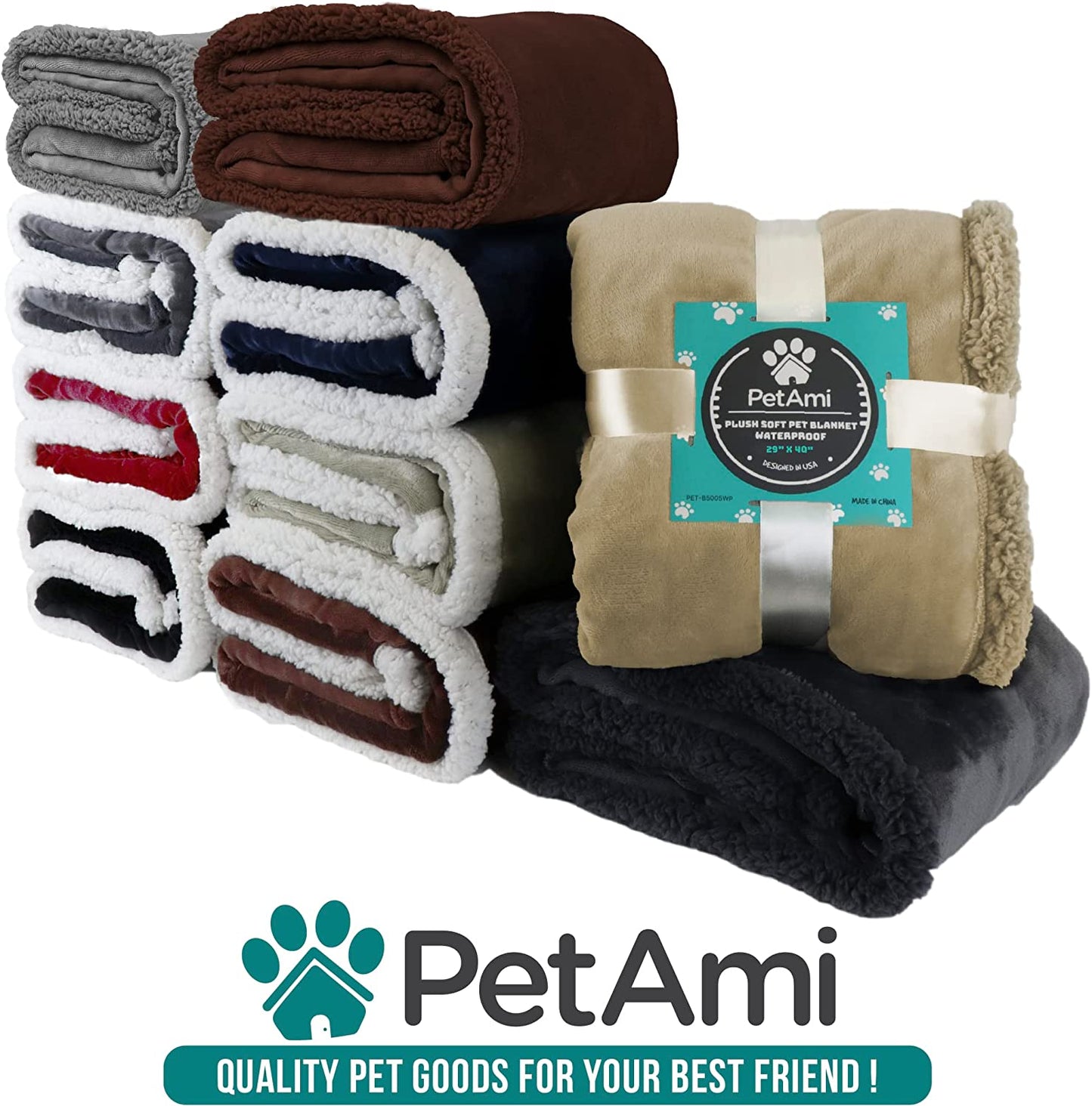 Reversible Fleece Dog Blanket for Small to Medium Pets, Soft Sherpa Throw for Couch and Car, Washable Mini Size 29x40 in Maroon Red
