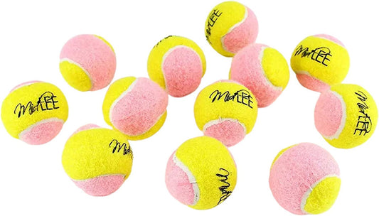 X-Small Dog Tennis Balls 1.5" - Pack of 12 Mini Fetch Balls for Puppies - Yellow and Pink